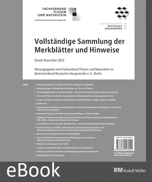 Merkblätter Fliesen Komplettpaket - Alle Merkblätter für das Fliesengewerbe in einer Sammlung - eBook (pdf)