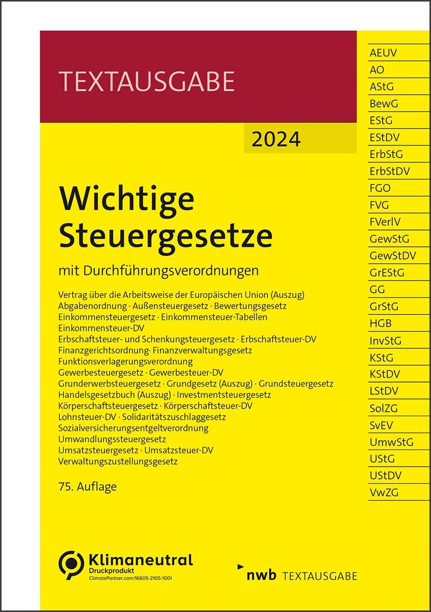 Wichtige Steuergesetze 2024