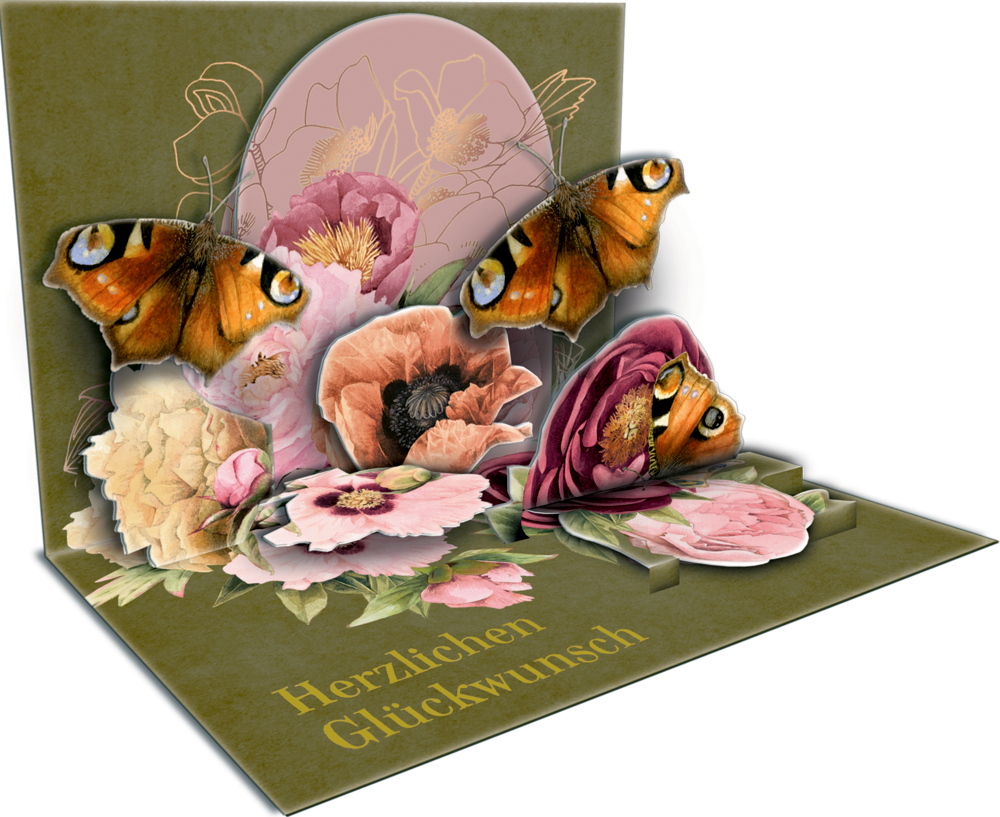 Pop-Up-Grußkarte Schmetterlinge
