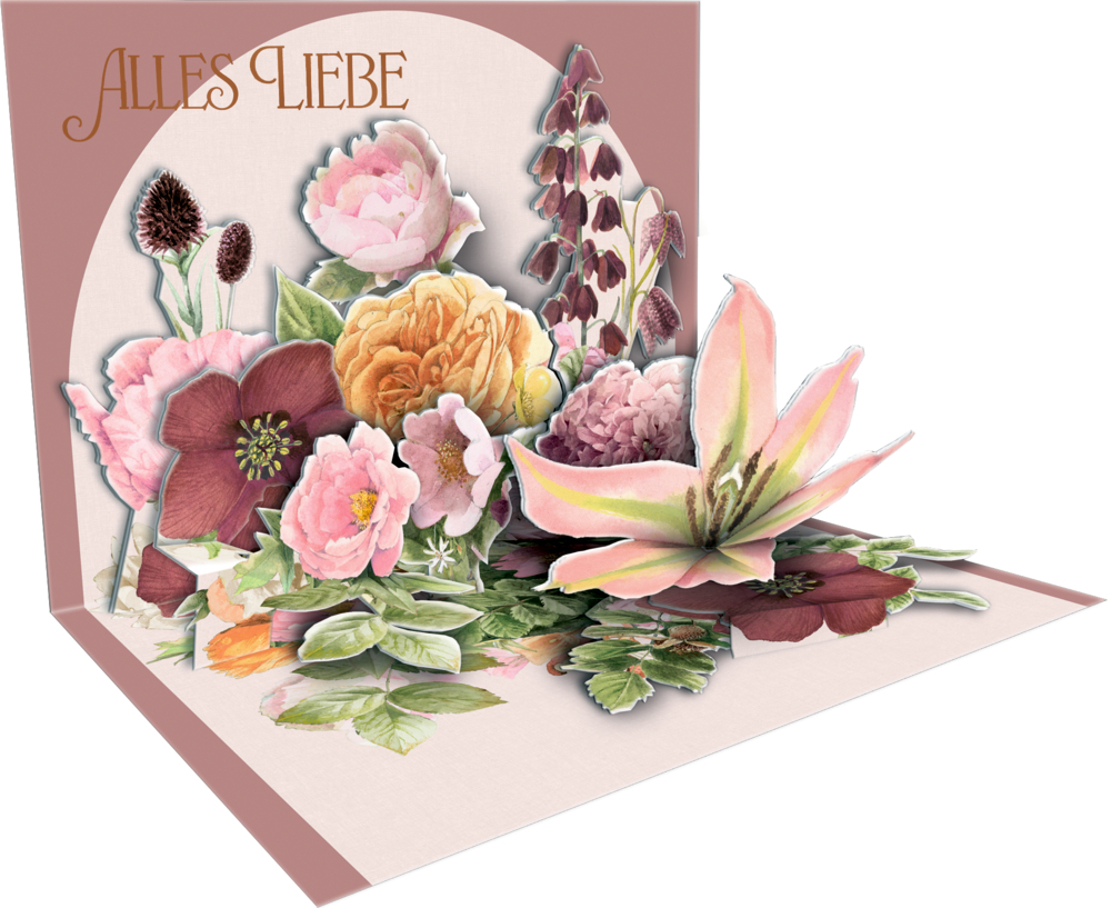 Pop-Up-Grußkarte Blütenzauber