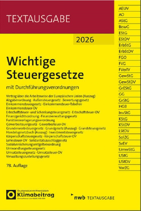 Wichtige Steuergesetze 2026