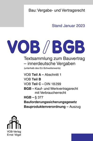 VOB/BGB Textsammlung zum Bauvertrag - innerdeutsche Vergaben